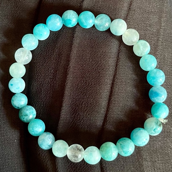 💎Beautiful Blue Hemimorphite (1) Stretch Bracelet - Picture 3 of 6